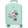 TROLLEY DA VIAGGIO MINNIE DISNEY TURCHESE VALIGIA ABS 4RUOTE 33X50X20CM BAGAGLIO A MANO CABINA 2 CHIUSURE A COMBINAZIONI