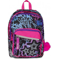 ZAINO SCUOLA ORGANIZZATO EVER FIXSTARGIRL SJ GANG ZAINO DOPPIO SCOMPARTO 30X42X23CM TASCA P/BORRACCIA SEVEN JUNIOR ITALY