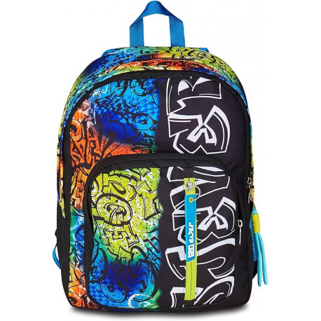 ZAINO SCUOLA ORGANIZZATO EVER WRITER BOY SJ GANG ZAINO DOPPIO SCOMPARTO 30X42X23CM TASCA P/BORRACCIA SEVEN JUNIOR ITALY