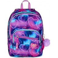 ZAINO SCUOLA ORGANIZZATO EVER MULTIHEART SJ GANG ZAINO DOPPIO SCOMPARTO 30X42X23CM TASCA P/BORRACCIA SEVEN JUNIOR ITALY