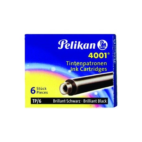 REFILL PER STILOGRAFICA ART.4001 PELIKAN BOX. 6 PZ.CARTUCCE AD INCHIOSTRO NERO