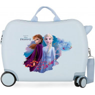 TROLLEY CAVALCABILE ABS 4 RUOTE FROZEN 2 IS MAGICAL DISNEY 31X45X20CM CON TRACOLLA VALIGIA CELESTE DA CABINA 2 CHIUSURE