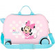 TROLLEY CAVALCABILE 4 RUOTE ABS DISNEY MINNIE PLAY ALL DAY 31X45X20CM VALIGIA BIANCA DA CABINA RIGIDA LEGGERA C/TRACOLLA