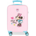 TROLLEY DA VIAGGIO MINNIE DISNEY ROSA VALIGIA ABS 4RUOTE 33X50X20CM BAGAGLIO A MANO DA CABINA 2 CHIUSURE A COMBINAZIONI