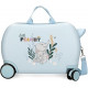 TROLLEY CAVALCABILE ABS 4 RUOTE DUMBO BEFORE THE BLOOM DISNEY 50X38X20CM CON TRACOLLA VALIGIA CELESTE DA CABINA