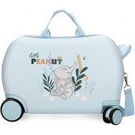 TROLLEY CAVALCABILE ABS 4 RUOTE DUMBO BEFORE THE BLOOM DISNEY 50X38X20CM CON TRACOLLA VALIGIA CELESTE DA CABINA