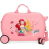TROLLEY DA VIAGGIO CAVALCABILE ABS 4 RUOTE PRINCESS LA SIRENETTA DISNEY 50X38X20CM CON TRACOLLA VALIGIA ROSA DA CABINA