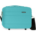 BEAUTY CASE DA VIAGGIO RIGIDO ABS MOVOM 29X21X15CM TURCHESE 1ZIP CON TRACOLLA E FASCIA ELASTICA ADATTABILE AL TROLLEY