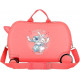 TROLLEY CAVALCABILE 4 RUOTE ABS DISNEY STITCH CUDDLE ME CORAL 31X45X20CM VALIGIA DA CABINA RIGIDA LEGGERA CON TRACOLLA