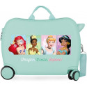 TROLLEY DA VIAGGIO CAVALCABILE ABS 4 RUOTE PRINCESS DISNEY CREATE EXP 50X38X20CM TURCHESE CON TRACOLLA VALIGIA DA CABINA