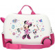 TROLLEY CAVALCABILE 4 RUOTE ABS DISNEY MINNIE PARTY 31X45X20CM VALIGIA BIANCA DA CABINA RIGIDA LEGGERA CON TRACOLLA