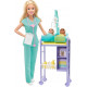 BARBIE YOU CAN BE ANYTHING BAMBOLINA DOTTORESSA BARBIE CAPELLI BIONDI+2 MINI BAMBOLE NEONATI+ACCESSORI DA MEDICO.MATTEL