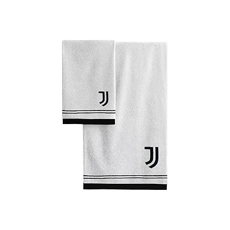 SET SPUGNA 2 PEZZI FC JUVENTUS 1 ASCIUGAMANO 60X100CM + 1 OSPITE 40X60CM 100%COTONE PRODOTTO UFFICIALE HERMET ITALY