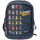 ZAINO DREAM ALL BLACK ORGANIZZATO SCUOLA STUMBLE GUYS 39X23X44CM 3 ZIP NERO CON STAMPA PERSONAGGI POOL OVER TINTA UNITA