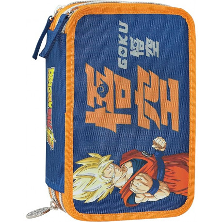 ASTUCCIO CORREDO SCUOLA 3 ZIP A LIBRO DRAGONBALL SUPER CONTENUTO 44PZ PASTELLI GIOTTO + ACCESSORI PANINI SCUOLA ITALY