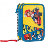 ASTUCCIO SCUOLA 3 ZIP A LIBRO MARIOKART45PZ PENNE CANCEL COLORI GIOTTO+ACCESSORI SUPERMARIO NINTENDO PANINI SCUOLA ITALY