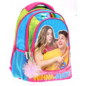 NINNA E MATTI ZAINO SCUOLA POM POM ZAINETTO ORGANIZZATO 32X21X42CM 3 ZIP MULTICOLOLOR FUCSIA MULTICOLOR MARICART ITALY
