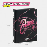 LIBRODIARIO SCUOLA ANNA PEPE ANNA BLACK MEDIUM 16 MESI 2025/26 CON ADESIVI STORIE E FOTO PANINI EDITORE MADE IN ITALY