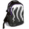 ZAINO SCUOLA ORGANIZZATO OCTOPUS ROUND 32X45X16CM NERO BIANCO E VIOLA 3 SCOMPARTI 3 ZIP GIOCHI PREZIOSI ITALY