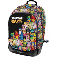 ZAINO DREAM CROSS NERO ORGANIZZATO SCUOLA STUMBLE GUYS 39X23X44CM 3 ZIP 38L 3 SCOMPARTI OFFICIAL PRODUCT TINTA UNITA