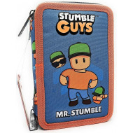 ASTUCCIO SCUOLA 3 ZIP A LIBRO STUMBLE GUYS MR.STUMPLE CONTIENE 44PZ ACCESSORI SCUOLA PER DISEGNO E COLORI MARICART ITALY
