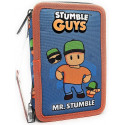 ASTUCCIO SCUOLA 3 ZIP A LIBRO STUMBLE GUYS MR.STUMPLE CONTIENE 44PZ ACCESSORI SCUOLA PER DISEGNO E COLORI MARICART ITALY