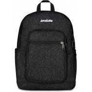INVICTA ZAINO SCUOLA JELEK NERO SCINTILLANTE DOPPIO SCOMPARTO CON TASCA PER PC E TASCA PER BORRACCIA 34LT SEVEN ITALY