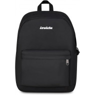 ZAINO SCUOLA INVICTA CARLSON NERO PLAIN GRS BACKPACK 42X30X18CM 1ZIP MONOSCOMPARTO TASCA PC GARANZIA 4 ANNI SEVEN ITALY
