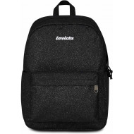 ZAINO SCUOLA INVICTA CARLSON NERO SCINTILLANTE GRS SHINE 42X30X18CM 1 ZIP MONOSCOMPARTO + TASCA PORTA PC SEVEN ITALY
