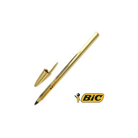 PENNA BIC CRISTAL PUNTA MEDIUM 1.0MM.INCHIOSTRO BLU LUNGA DURATA ASTUCCIO COLORE ORO LIMITED EDITION