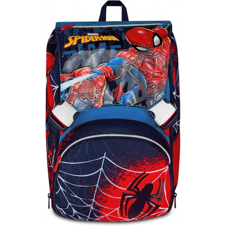 ZAINO SCUOLA ESTENSIBILE SPIDER MAN HANG TIME MARVEL 27X41X22CM ZAINO UOMO RAGNO ORIGINAL BLUE RED SEVEN ITALY