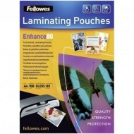 FOGLI PER PLASTIFICATRICE A CALDO A4X100PZ.GLOSS ENHANCE 80 MICRON.LAMINATING POUCHES IMAGE LAST 100% RELIABLE