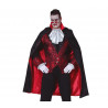 MANTELLO VAMPIRO CONTE DRAKULA UNISEX 115CM.NERO FODERATO ROSSO PER TRAVESTIMENTI HALLOWEEN/CARNEVALE E SCENE HORROR