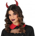 CERCHIETTO METALLO CORNA DIAVOLO CON STRASS ROSSI PER FESTE IN MASCHERA E TRAVESTIMENTI DI HALLOWEEN DIAVOLA HORROR