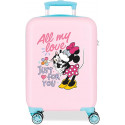 TROLLEY ABS 4 RUOTE MINNIE ALL MY LOVE ROSA BLU DISNEY 37X55X20CM VALIGIA BAGAGLIO A MANO DOPPIA CHIUSURA A COMBINAZIONI