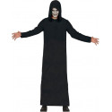 COSTUME MONACO OSCURO TUNICA NERA CON CAPPUCCIO TG UN PER TRAVESTIMENTI DI HALLOWEEN CARNEVALE HORROR NO MASCHERA