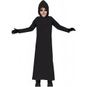 VESTITO MONACO OSCURO 7/9 ANNI TUNICA NERA CON CAPPUCCIO PER TRAVESTIMENTI DI HALLOWEEN CARNEVALE NO MASCHERA