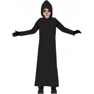 VESTITO MONACO OSCURO 10/12 ANNI TUNICA NERA CON CAPPUCCIO PER TRAVESTIMENTI DI HALLOWEEN CARNEVALE NO MASCHERA