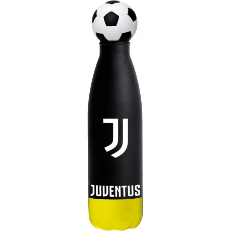 SEVEN BORRACCIA TERMICA FC JUVENTUS TAPPO A FORMA DI PALLONE 500ML ACCIAIO INOX304 FREDDO CALDO T.STAGNA BPA FREE