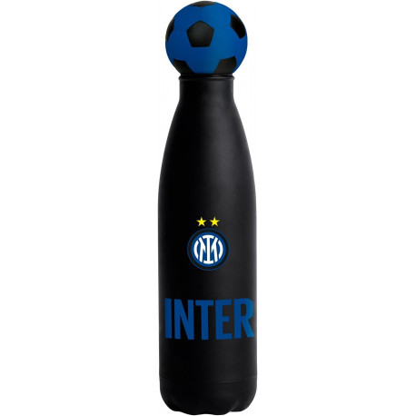 SEVEN BORRACCIA TERMICA FC INTERNAZIONALE TAPPO A FORMA DI PALLONE 500ML ACCIAIO INOX304 FREDDO CALDO T.STAGNA BPA FREE