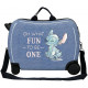 TROLLEY CAVALCABILE 4 RUOTE ABS DISNEY STITCH DANCE IT OU 50X20X38CM VALIGIA DA CABINA LEGGERA CON TRACOLLA REGOLABILE