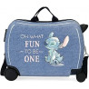 TROLLEY CAVALCABILE 4 RUOTE ABS DISNEY STITCH DANCE IT OU 50X20X38CM VALIGIA DA CABINA LEGGERA CON TRACOLLA REGOLABILE