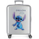 TROLLEY DA VIAGGIO STITCH DISNEY SILVER ABS 4 RUOTE 38X55X20CM VALIGIA BAGAGLIO A MANO DA CABINA CHIUSURE A COMBINAZION