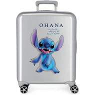 TROLLEY DA VIAGGIO STITCH DISNEY SILVER ABS 4 RUOTE 38X55X20CM VALIGIA BAGAGLIO A MANO DA CABINA CHIUSURE A COMBINAZION
