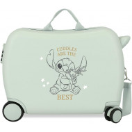 TROLLEY CAVALCABILE 4 RUOTE ABS DISNEY STITCH CUDDLES ARE 50X20X38CM VALIGIA DA CABINA LEGGERA CON TRACOLLA REGOLABILE