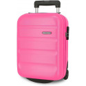 MINI TROLLEY DA VIAGGIO ABS RIGIDO 2 RUOTE FLEX FUCSIA ROLL ROAD VALIGIA CABINA 31X40X20CM 33L CHIUSURA A COMBINAZIONI