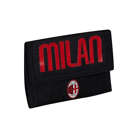 SEVEN PORTAFOGLIO 3 ANTE AC MILAN GLORIOUS HISTORY VELCRO WALLET 1 TASCA PORTAMONETE OFFICIAL PRODUCT SEVEN TORINO ITALY