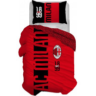 PARURE COPRIPIUMINO 1 PIAZZA AC MILAN 1899 OFFICIAL PRODUCT SACCO COPRIPIUMINO 155X200CM FEDERA 50X80CM 100% COTONE HERM