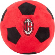 CUSCINO PALLONE AC MILAN ORIGINAL PALLA MORBIDA TONDA DIAMETRO 22CM ROSSO E NERO CON LOGO PRODOTTO UFFICIALE