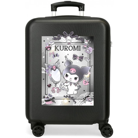 TROLLEY DA VIAGGIO ABS KUROMY CLOSER NERO SANRIO HELLO KITTY VALIGIA DA CABINA 38X21X55CM 4DOPPIE RUOTE CHIUSURA A COMBI